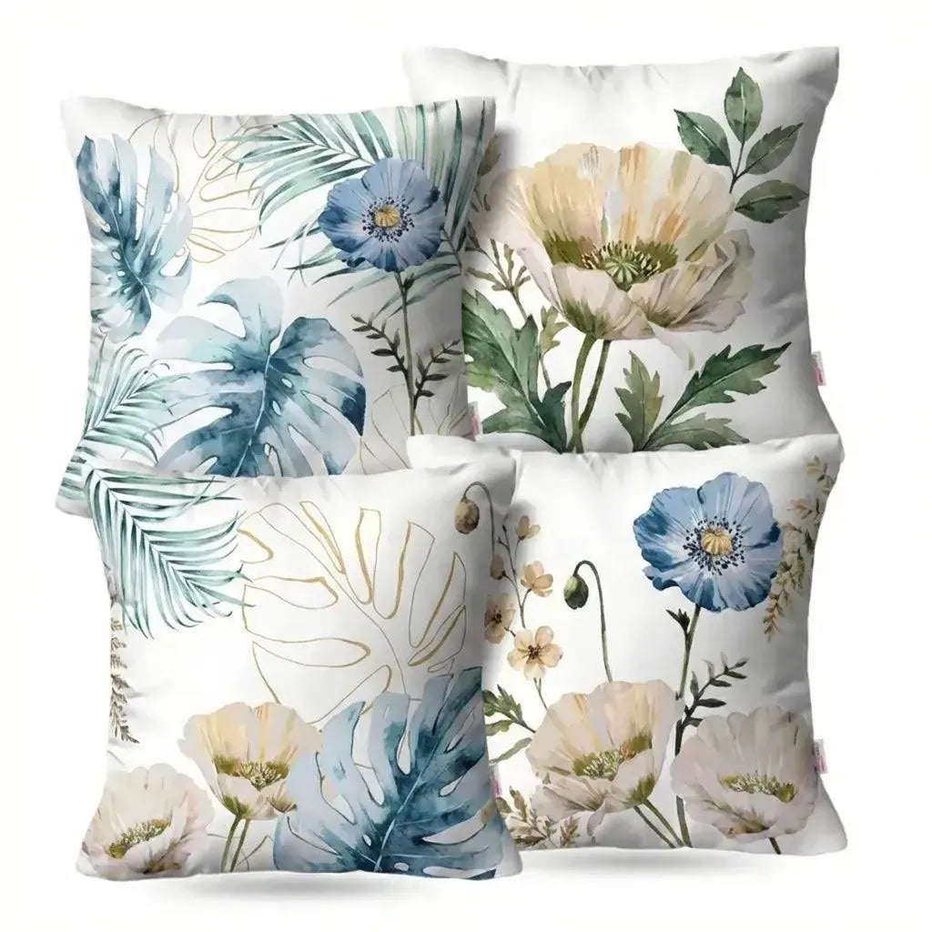 Kit 4 Capas de Almofada Decorativas Cassandra Floral 45x45 Lar Bonito