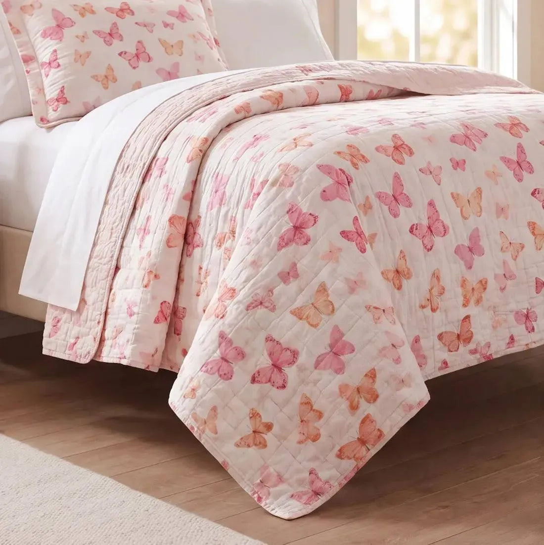 Cobre-leito Bouti Microfibra Ultrassônica Estampado com Porta-travesseiros Lar Bonito