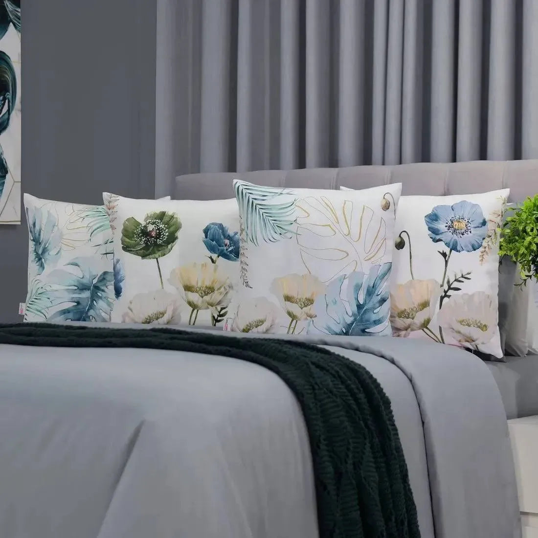 Kit 4 Capas de Almofada Decorativas Cassandra Floral 45x45 Lar Bonito