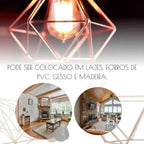 Luminária Pendente Triplo Aramado Diamante Lar Bonito