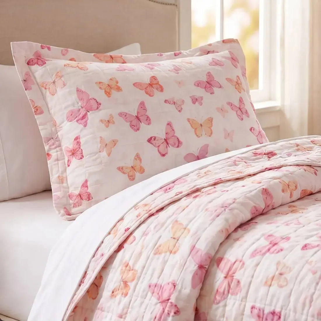 Cobre-leito Bouti Microfibra Ultrassônica Estampado com Porta-travesseiros Lar Bonito