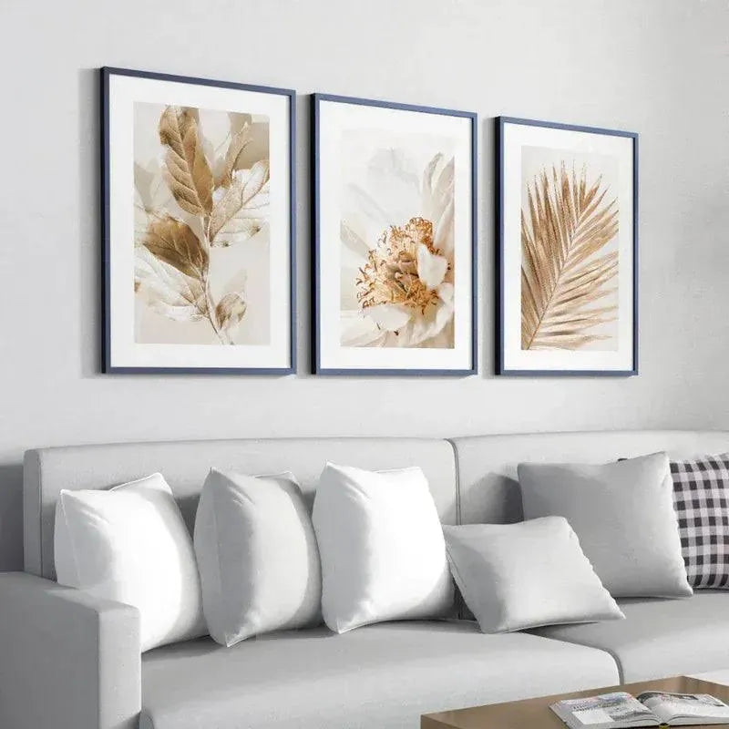 Kit 3 Quadros Decorativos Praia e Mar Lar Bonito Moldura