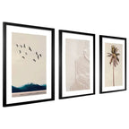 Kit 3 Quadros Decorativos Praia e Mar Lar Bonito Moldura